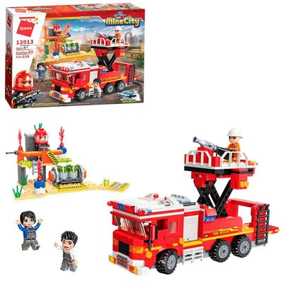 Конструктор - гасіння пожежі - пожежна машина, фігурки, будівля - 539 деталей 12013