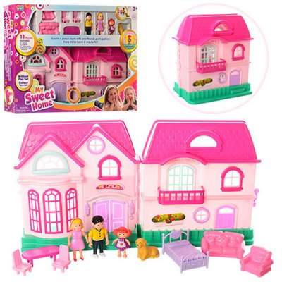 Дитячий будиночок "Моя сім'я" для ляльок з меблями, фігурки родини - іграшковий будинок 16526A