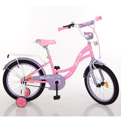Дитячий двоколісний велосипед для дівчинки PROFI 18 дюймів Butterfly рожевий з бузковим Y1821
