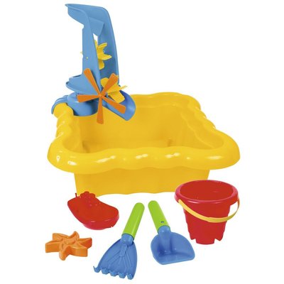 Набір іграшки для гри з піском чи з водою на пляжі, Млин для пісочниці - відерце, пасочки, лопатка 39699