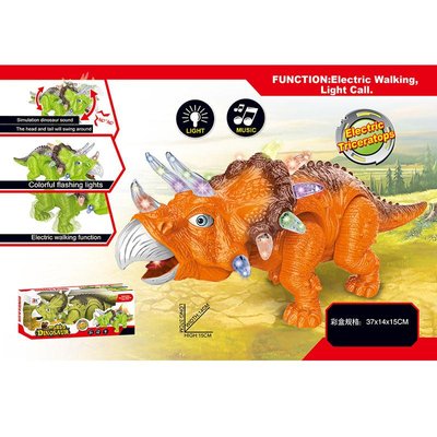 Іграшка динозавр трицератопс — ходить, звукові та світлові ефекти 904A, 814A