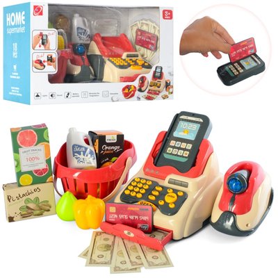 Ігровий набір Мій Магазин (Дитяча каса)- Касовий апарат з продуктами, сканер, кошик 668-93
