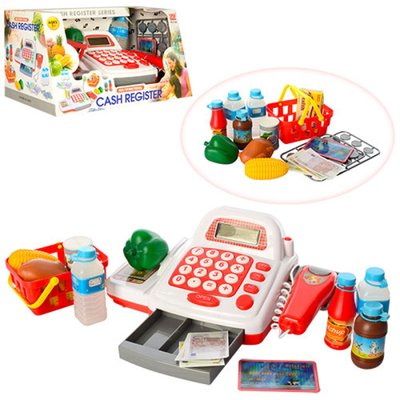 Ігровий набір Каса - Мій Магазин Супермаркет, касовий апарат, сканер, калькулятор, продукти, кошик, звук 7300