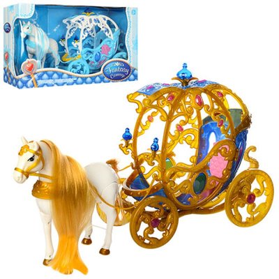 Подарунковий набір карета з конем для ляльки типу барбі, кінь ходить 247, 245