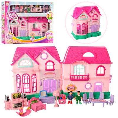 Дитячий будиночок "Сім'я" для ляльок з меблями та аксесуарами, фігурки, звук, світло 16526D