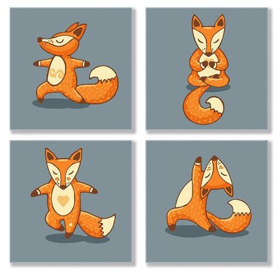 Идейка KNP011 - Набір для творчості - Картина за номерами Поліптих - Йога Лисиця Yoga-fox, Ідейка