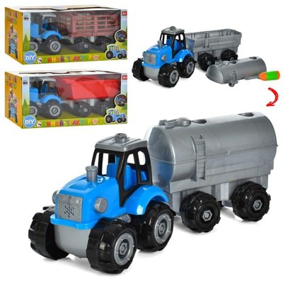 Трактор із мультфільму Синій Трактор із причепом — конструктор на шурупах із викруткою 0488-801-2-3Q