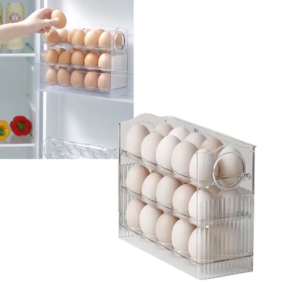 Органайзер лоток для яєць в холодильник на 3 яруси - контейнер для зберігання яєць 30 штук R30902