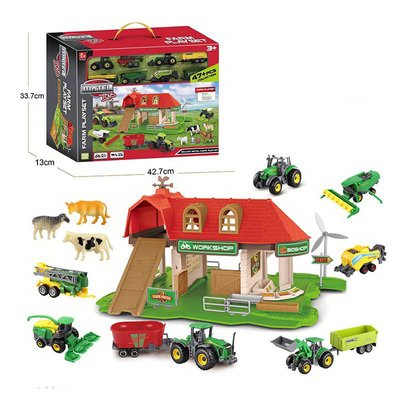 Дитяча Ферма - ігровий набір з будинок, трактори, фігурки тварин SQ80122-1AK