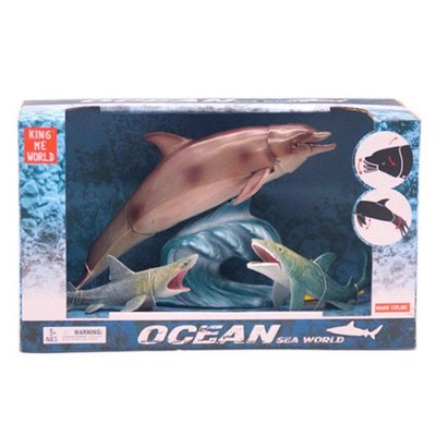 Подарунковий набір серія "Океан, підводний світ" фігурки морських тварин - дельфін та акули 5502-1 more