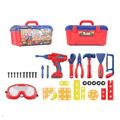 RX-904B - Ігровий набір інструментів для хлопчика у чемодані, дріль - шуруповерт, окуляри