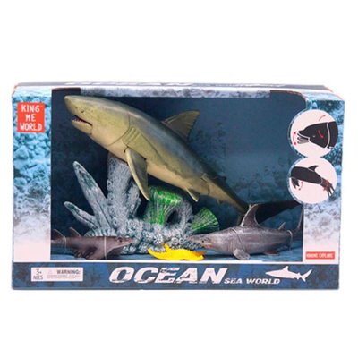 Набір фігурки різних акул 3 штуки - набір подарунковий серія "Океан" фігурки морські тварини 5502-2 more