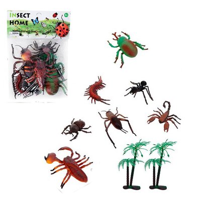 Дитячий ігровий набір фігурок тварин комахи, жуки, скорпіони, павуки 303-145