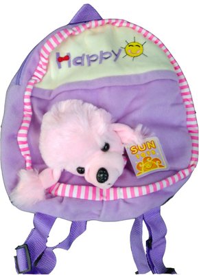Рюкзак дитячий м'який собачка пудель рожевий 27х23 см (рюкзак для садка та прогулянок) 17170 17170