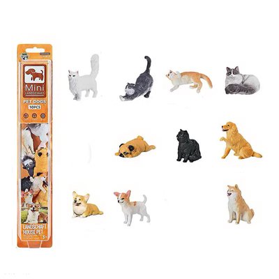 Дитячий ігровий набір міні фігурки домашні тварини - котики і собачки 10 штук E095-7