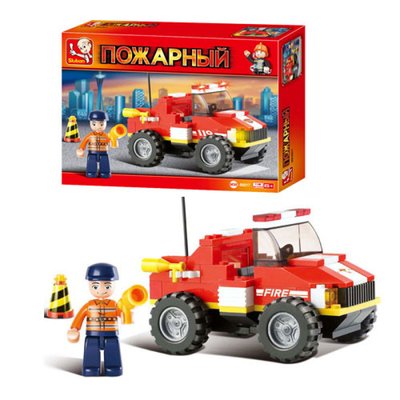 Конструктор Пожежний на 118 деталей — пожежники, пожежний транспорт, фігурка M38-B0217
