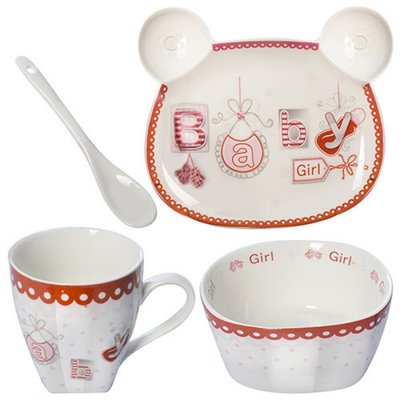 Набір дитячого керамічного посуду Baby Girl 2, B26693 B26693