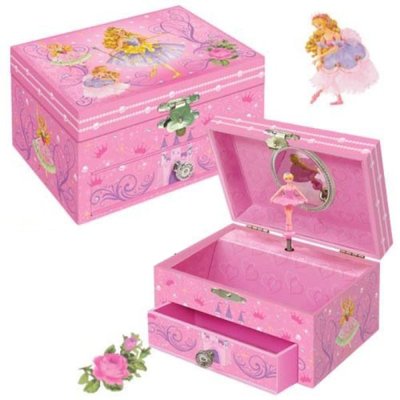 Дитяча музична скринька - заводна шкатулка з дзеркалом і балериною рожева Принцеса BP-101